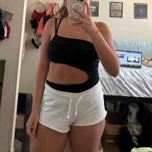 Asymmetric Cutout One-Piece Bodysuit